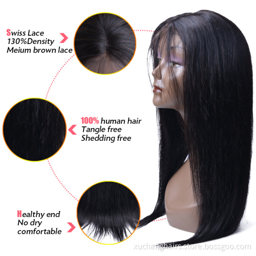 Cheap Price Raw Indian Hair Directly From India Natural Straight 4*4 Lace Closure Wigs Original Human Hair Wig For Black Women